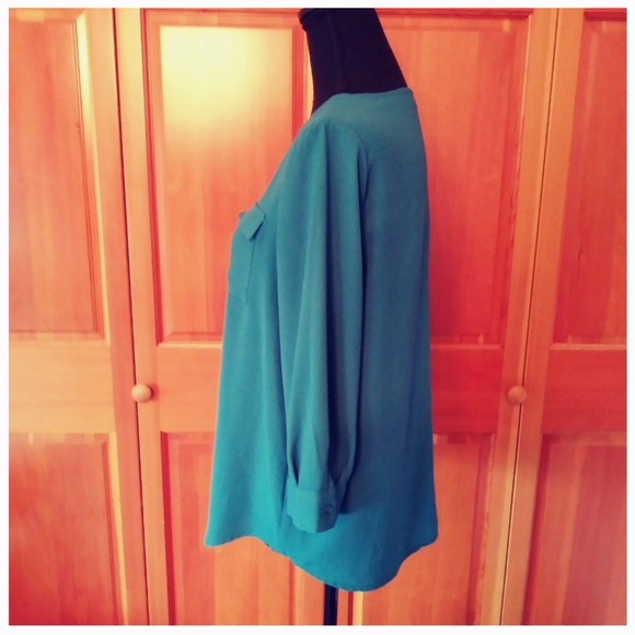 Apt. 9 Teal Work Blouse - Picture 6 of 6